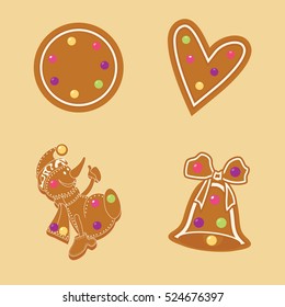 cookies vector set.  background of Christmas cookies