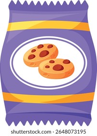 Cookies vending machine pouch vector illustration