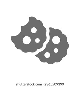 Cookies web vector icon. Website cookie or biscuits simple symbol.