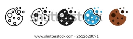 Cookies Website Icon - vector icons for internet page interface. Collection of elements isolated on white.