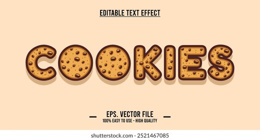 COOKIES word made with delicious chips cookie illustration on bright background, Vector illustration design.