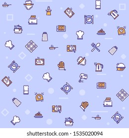 Cooking accessories yellow color linear icons set. Kitchen utensils thin line contour symbols. Cook equipment, culinary tools. Chef hat, recipe book and crockery isolated vector outline illustrations