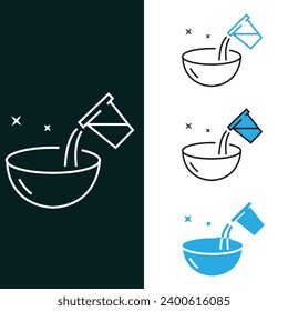 "Cocina: Agregar diseño de icono del vector del cuenco de agua"