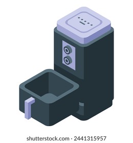 Cooking air fryer icon isometric vector. Home cook. Oil machine