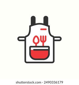 cooking apron icon, isolated icon theme bakery