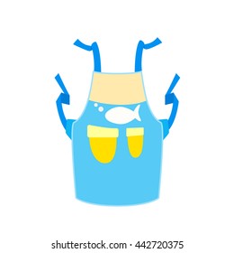 Cooking apron. Kitchen apron with the image fish