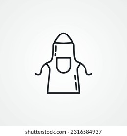 icono de línea de delantal. icono de línea de delantal.