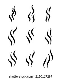 cooking  aromas smoke hot steam vector set 