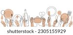 Cooking Background. Restaurant poster. Border with kitchen utensils. Vector illustration.