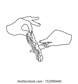 Cooking from bacon. Baconand cooking single icon in outline style vector symbol stock illustration web.