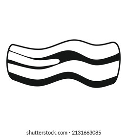 Cooking bacon icon simple vector. Meat crispy. Cooked food
