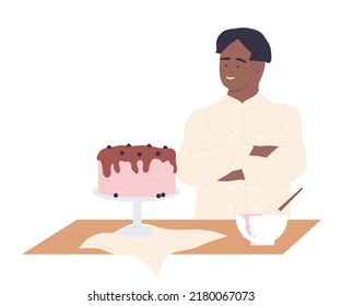 Cooking and baking hobby. Creative pastry activity, confectioner occupation vector illustration