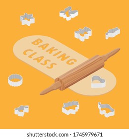Cooking baking master class concept. Vector