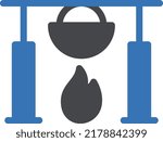 Cooking barbecue Vector illustration on a transparent background.Premium quality symbols.Glyphs vector icon for concept and graphic design.