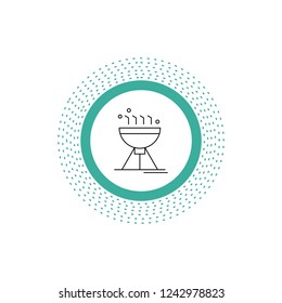 Cooking bbq, camping, food, grill Line Icon. Vector isolated illustration