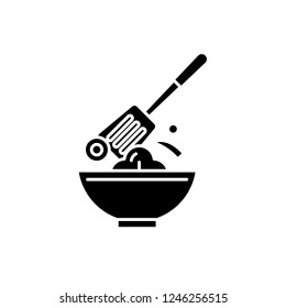 Cooking black icon, vector sign on isolated background. Cooking concept symbol, illustration 
