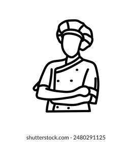 Cooking Blogger Outline Icon, Vector illustration