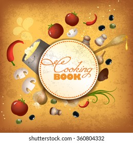 Cooking book or cafe menu restaurant brochure. Food design template. 