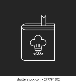 cooking book line icon