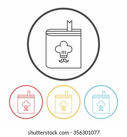 cooking book line icon