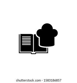 Cooking book vector icon. Filled flat sign for mobile concept and web design. cooking book with chef hat glyph icon. Symbol, logo illustration. Vector graphics