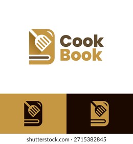 cooking book vector logo design