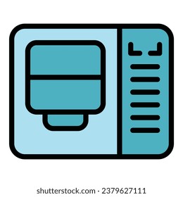 Cooking bread icon outline vector. Kitchen machine. Food control color flat