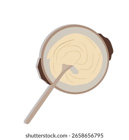  Kochen Frühstück in der Küche konzept.Zutaten in einer Rührschüssel,