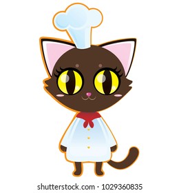 cooking brown cat