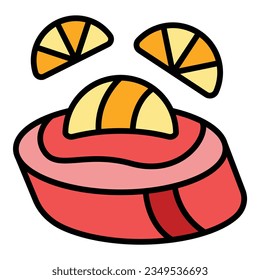 Cooking bruschetta icon outline vector. Snack menu. Starter snack color flat