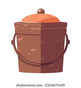 Cooking bucket design over white