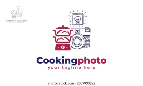 Cooking camera logo design. vector