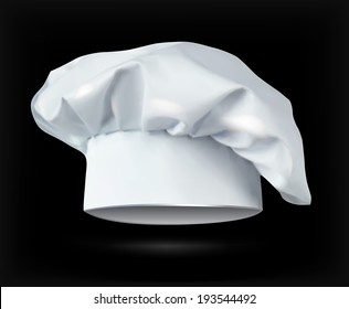 Cooking cap on black background. Vector