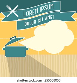 Cooking Card and Cook Book Design Element, Flat Vector Illustration