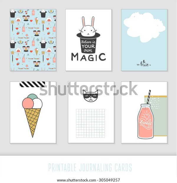 Cooking Cards Notes Stickers Labels Tags Stock Vector Royalty