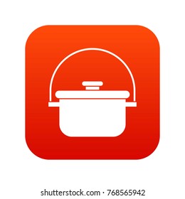 Cooking cauldron icon digital red for any design isolated on white vector illustration