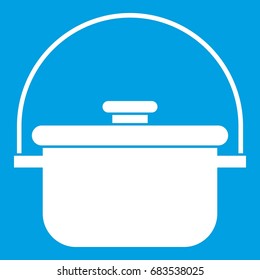 Cooking cauldron icon white