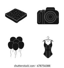 Cooking, celebration and other web icon in black style.traveling, sports icons in set collection.