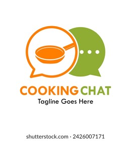 Cooking chat design logo template illustration