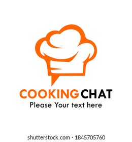 Cooking chat logo template illustration with toque chat bubble.