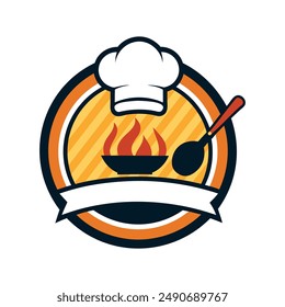 Cooking, Chef Abstract, Silhouette Logo icon vector art 