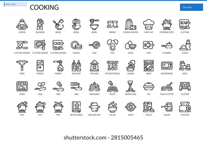 Cooking Chef Kitchen Recipe Culinary Food Icon Set