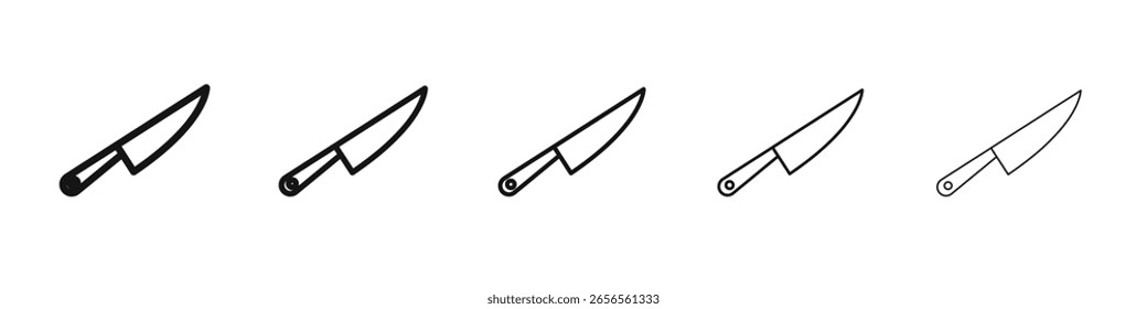 cooking chef knife icon black and white vector sign