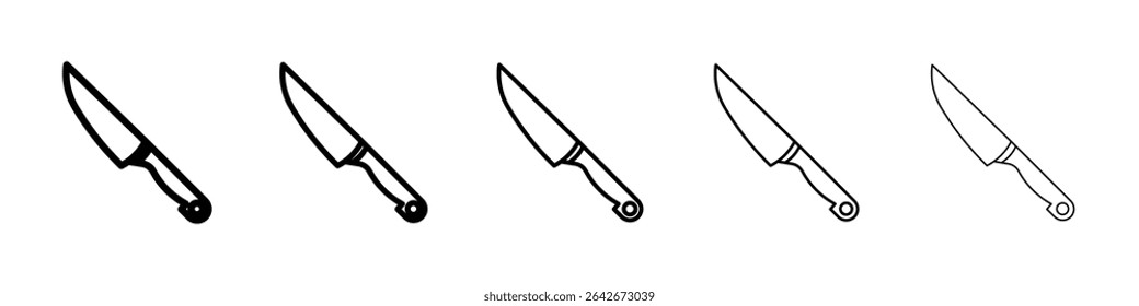 cooking chef knife icon isolated vector on white background set