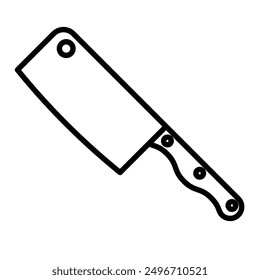 cooking chef knife icon linear logo mark in black and white