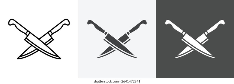 cooking chef knife icon set vector art