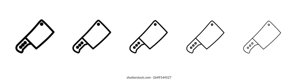 cooking chef knife icon thin flat outline style vector sign