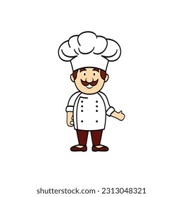 Cooking Chef Logo of Cute mascot with Hat symbol delicious food restaurant icon culinary cartoon clipart