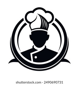 Cooking, Chef silhouette Logo icon vector art 