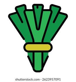 Cooking chives icon. Outline cooking chives vector icon color flat isolated